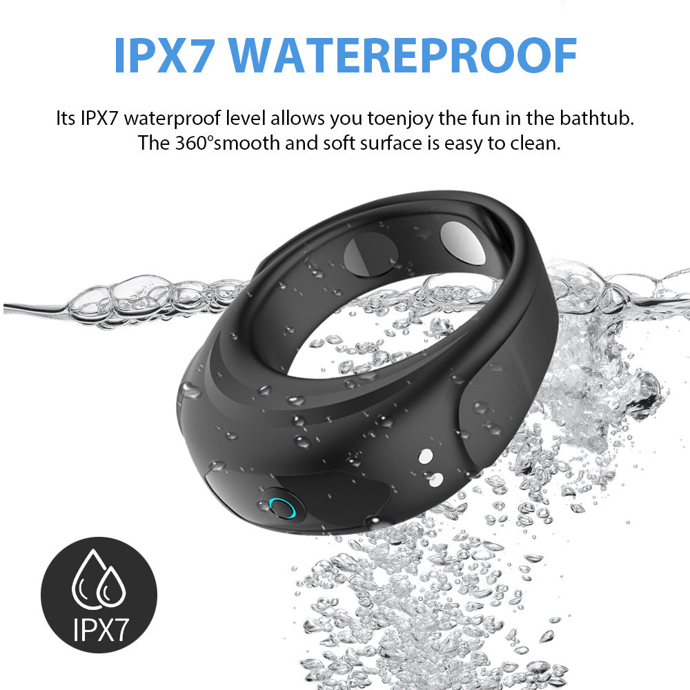 Men's Horseshoe Ring USB Charging Vibration Massager - Black