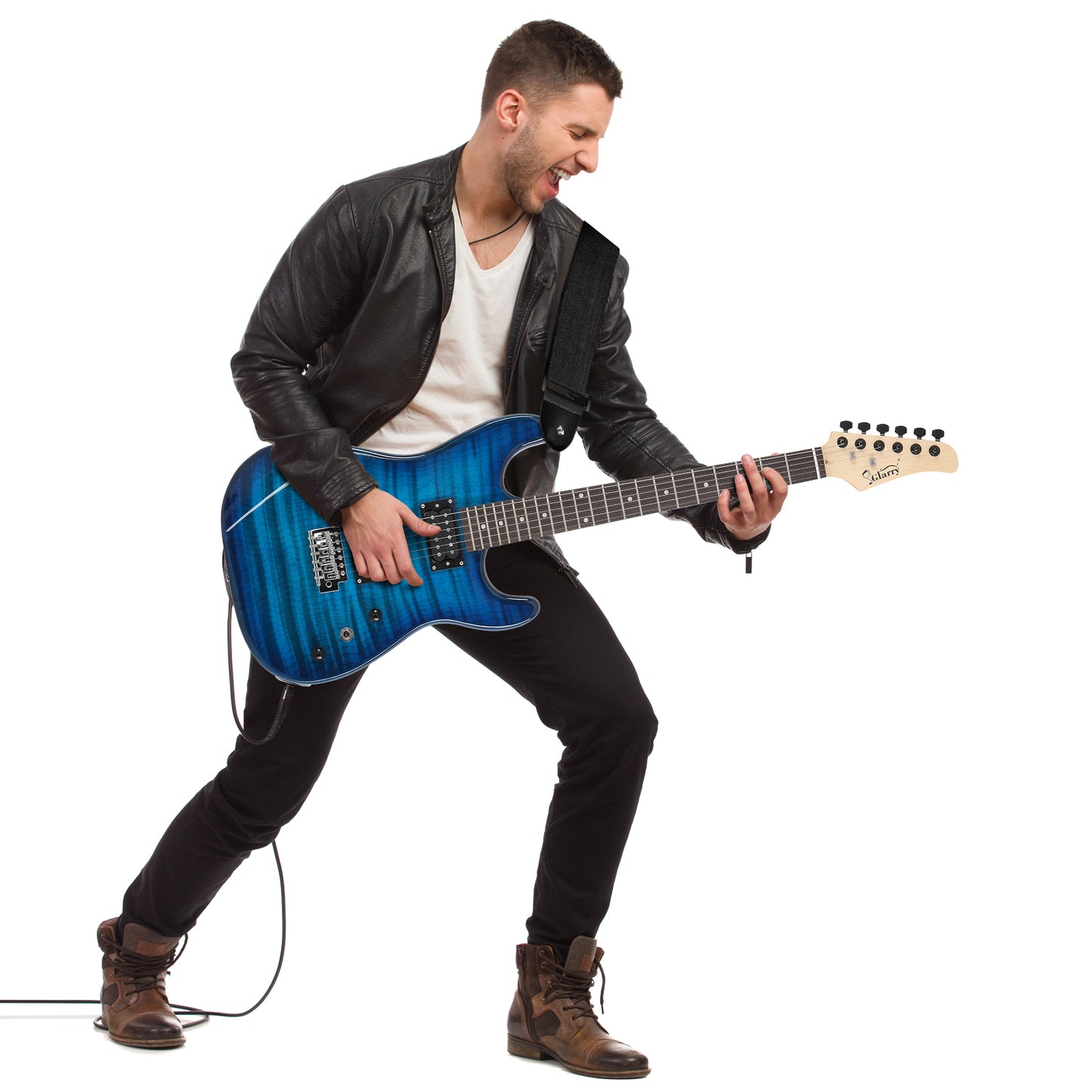 Electric Guitar Kit with Speaker - Blue