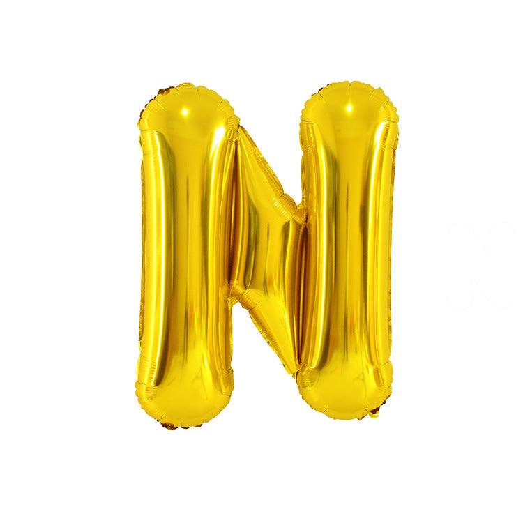 Gold Letter Balloon Set for Birthday Wedding Celebration - Aluminum Foil Party Decor