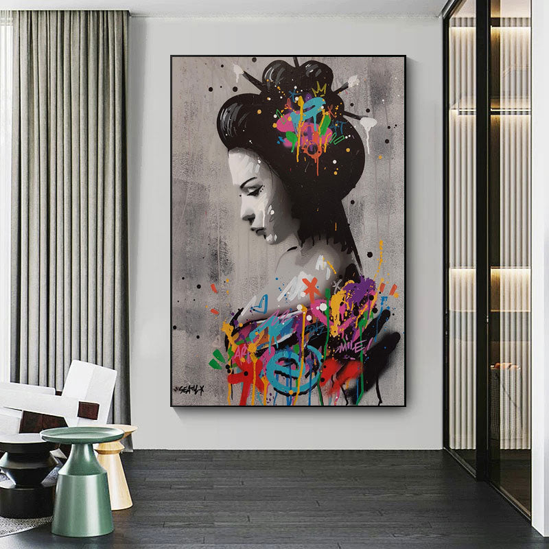 Street Graffiti Character Canvas Wall Art - Modern Oil Painting, Multiple Sizes