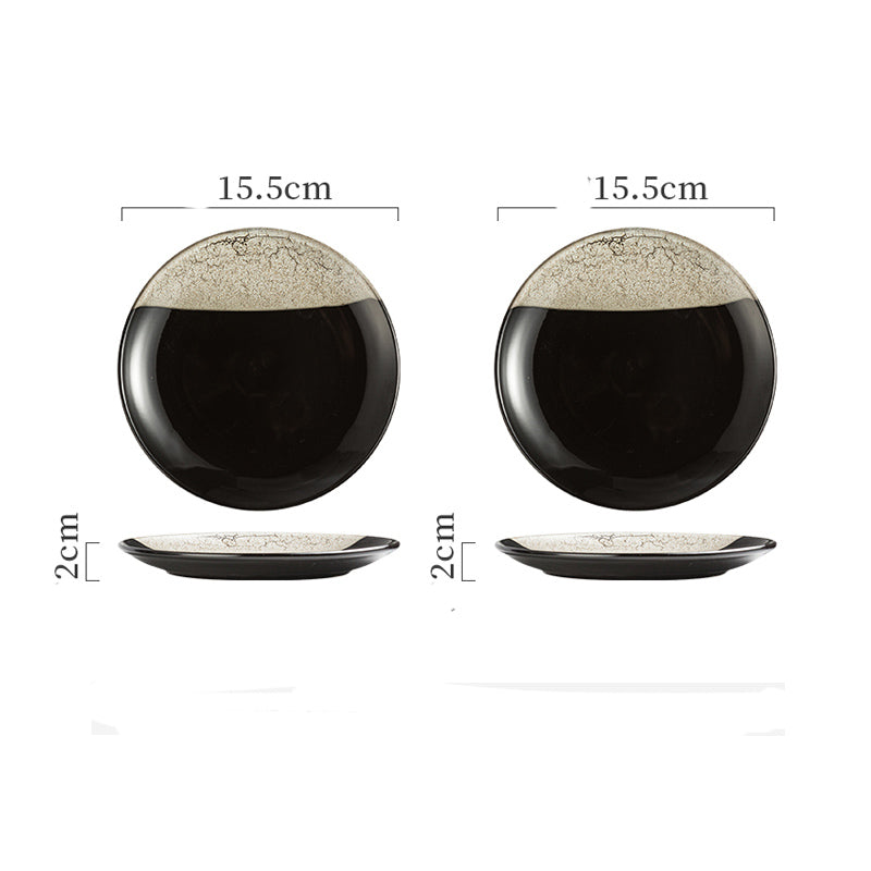 Ceramic Serving Plate Set - Shallow Porcelain Dish for Kitchen & Dining