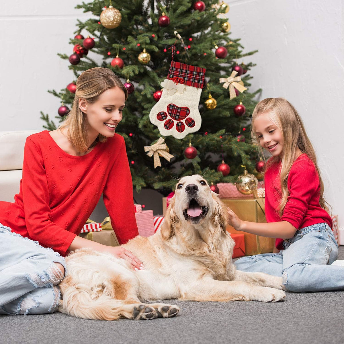 Buffalo Plaid Pet Stockings for Cats and Dogs - Christmas Hanging Decorations