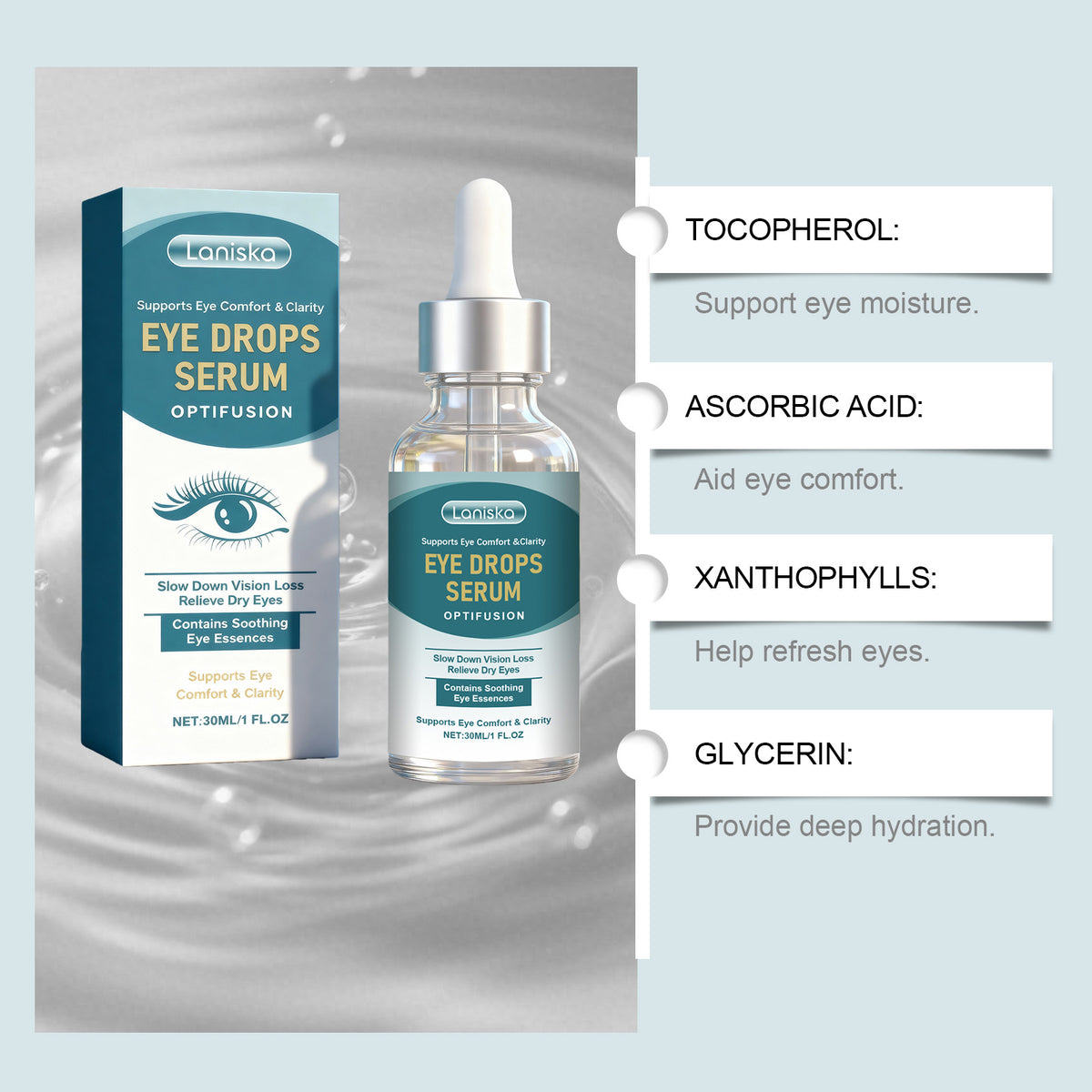 Eye Soothing Solution - 30ml Vitamin E & C Eye Care Serum