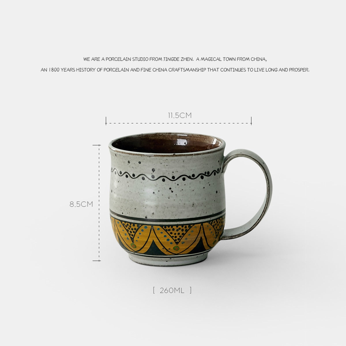Personalized Hand-Painted Ceramic Coffee Mug with Plant Design
