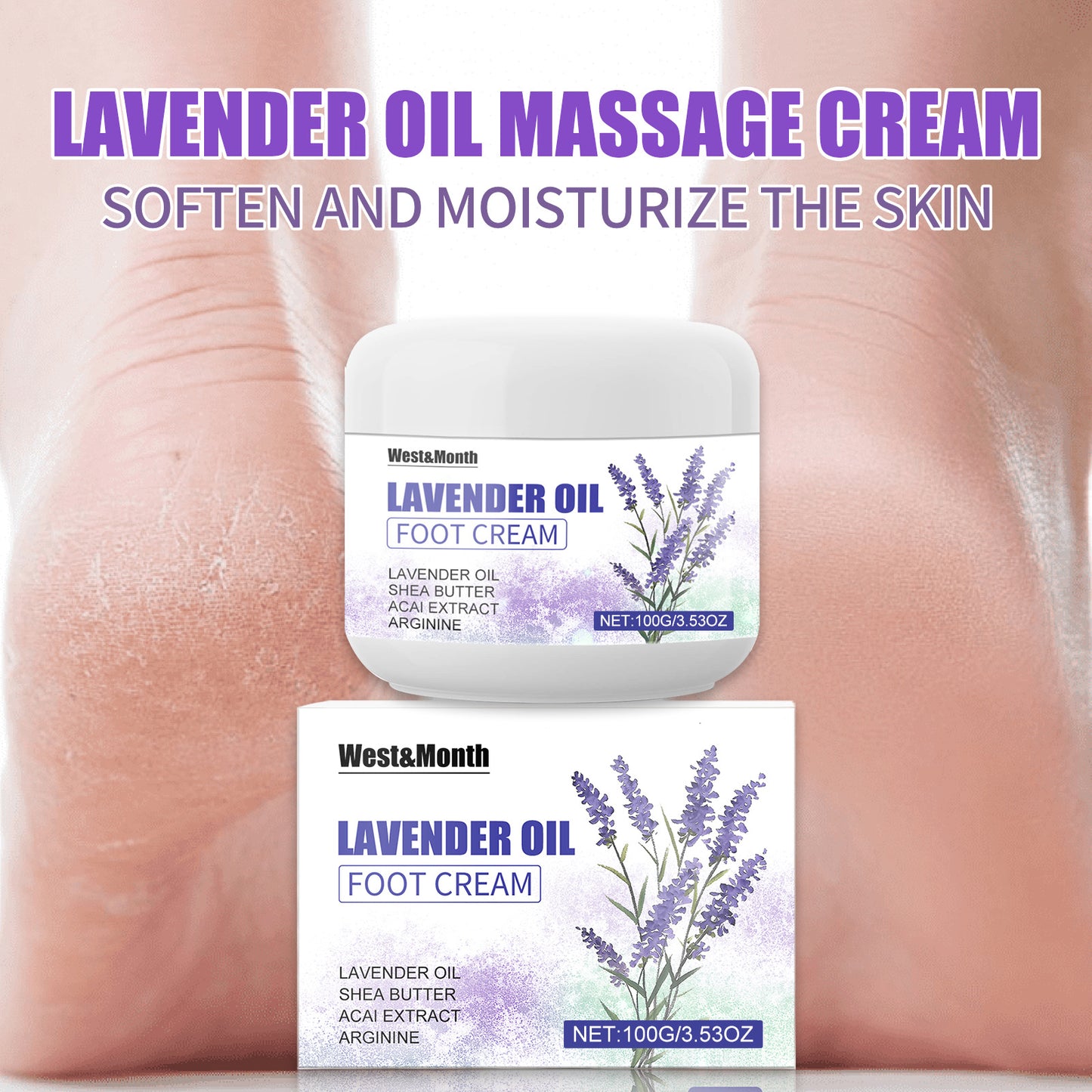 Lavender Oil Foot Cream - Deep Hydrating & Anti-Cracking Moisturizer