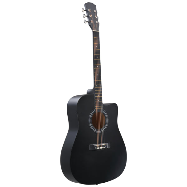 41-Inch Matte Black Acoustic Guitar with Accessories
