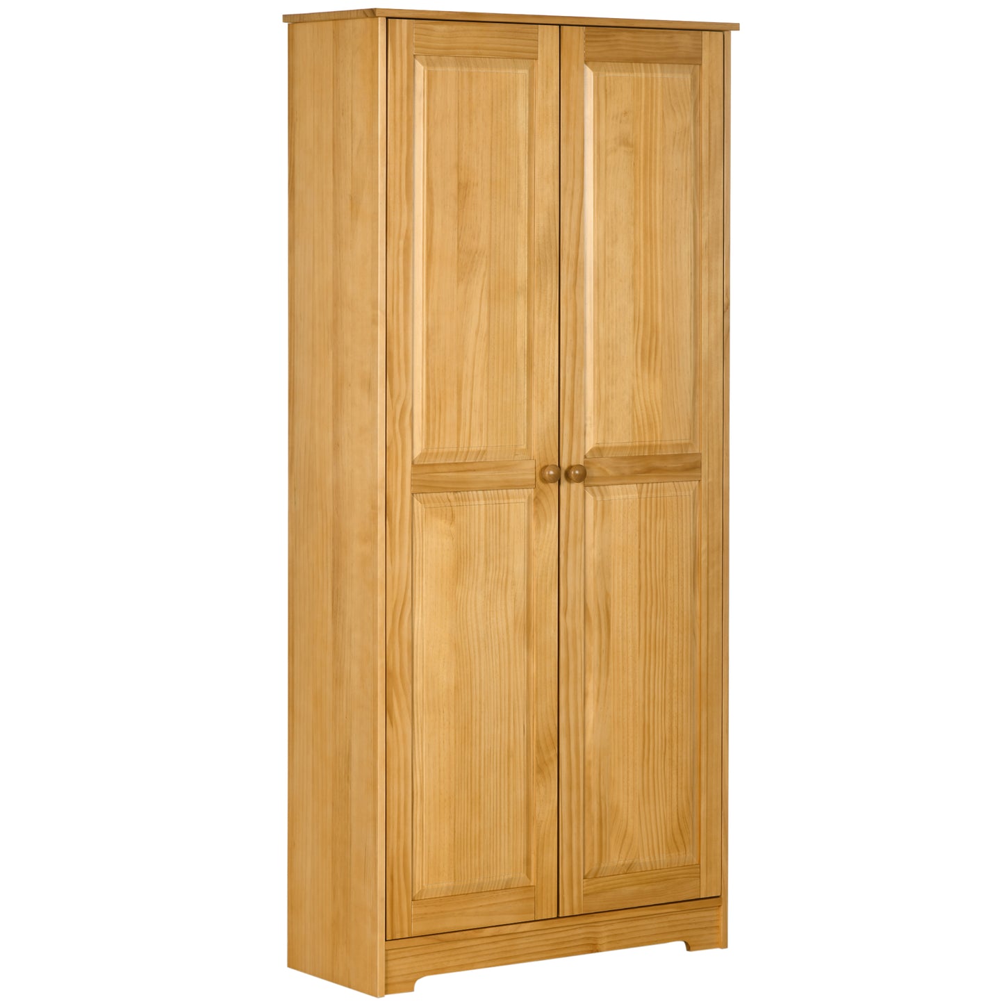 67" Pinewood Kitchen Pantry Storage Cabinet - Brown