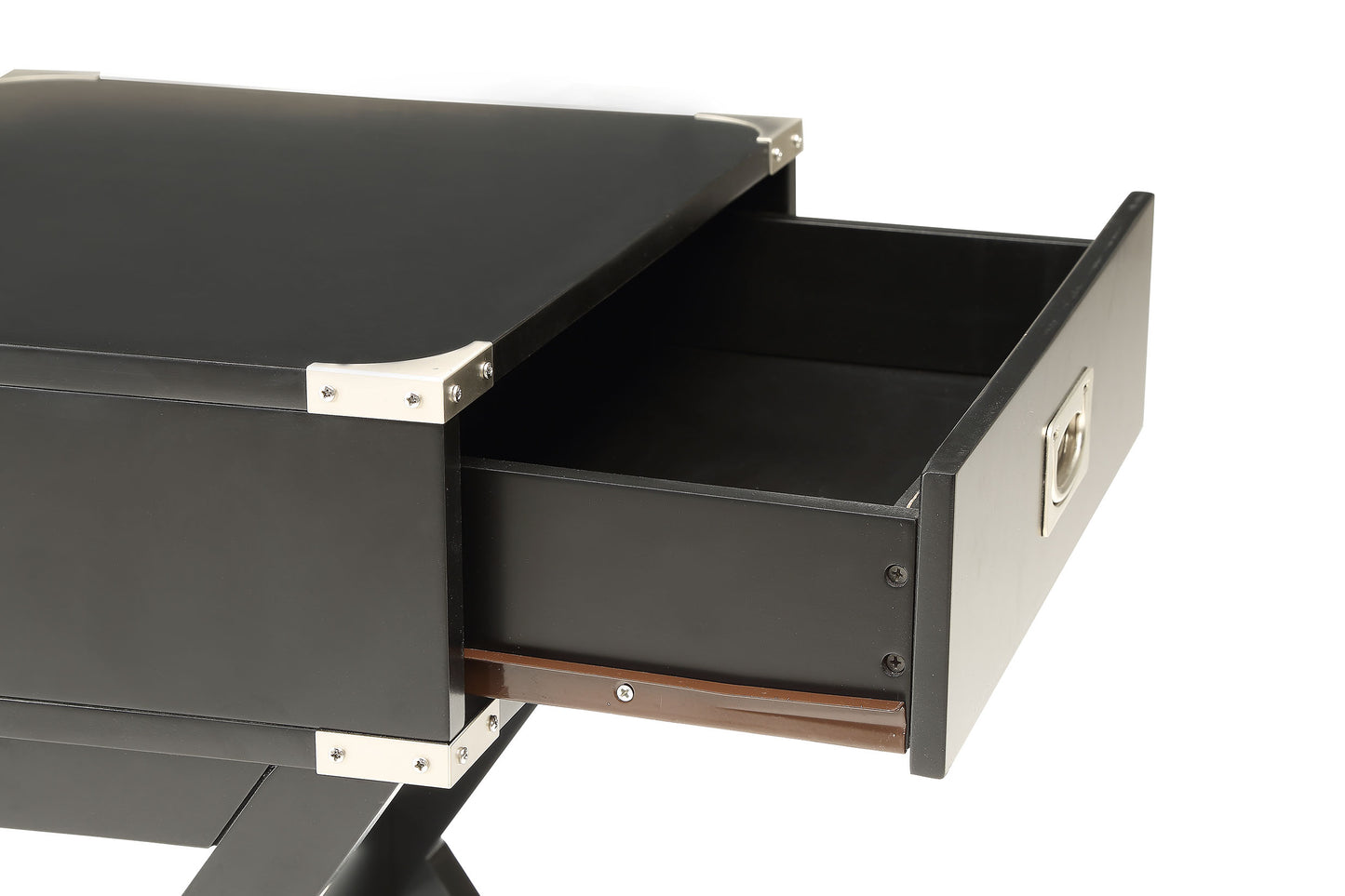 Babs Black Finish Accent Table with Drawer - Compact Design