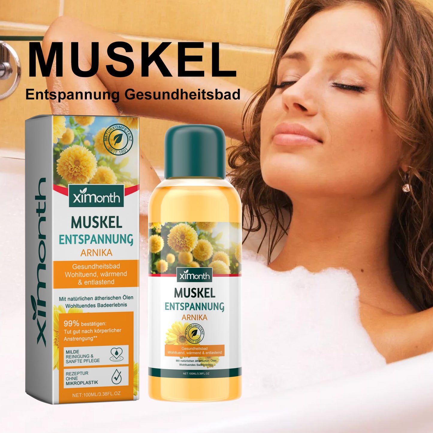 Moisturizing Bath Oil with Arnica & Rosemary Extract - 100ml