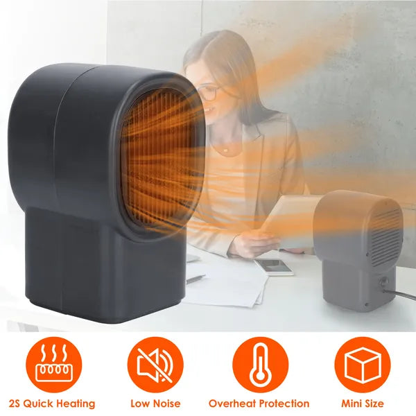 400W Portable Mini Space Heater for Home Office Small Room Black