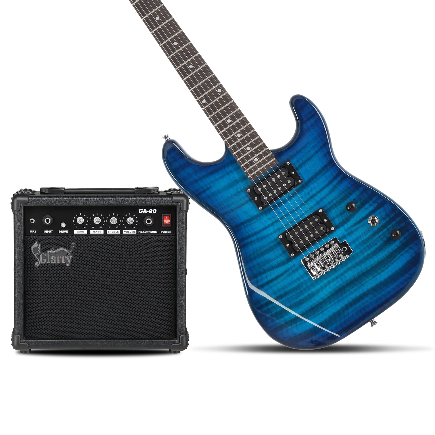 Electric Guitar Kit with Speaker - Blue