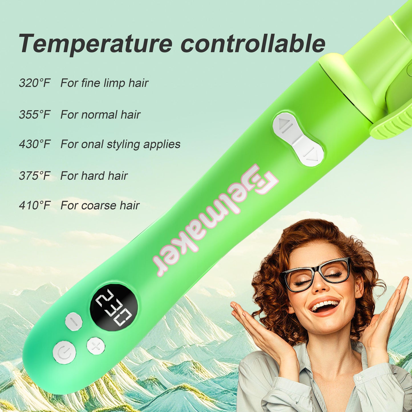 Rotating Ceramic Curling Iron - 1-Inch Barrel with Auto Shut-Off