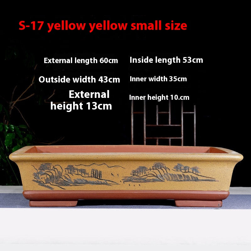 Rectangular Non-Porous Rockery for Bonsai Trees Garden Decor