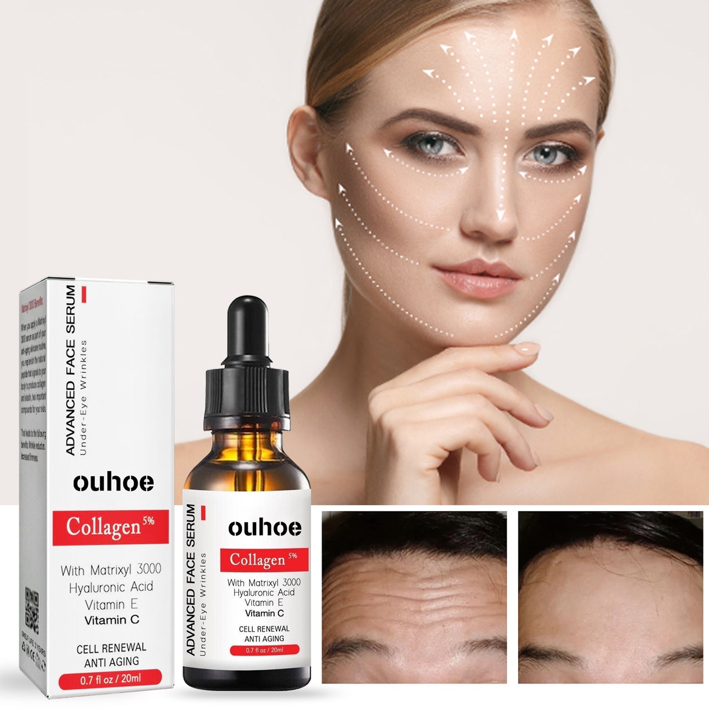 Anti-Wrinkle Collagen Face Serum - Firming & Skin Brightening Essence