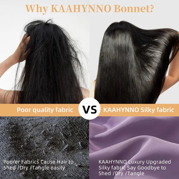 Satin Hair Bonnet for Sleeping - Adjustable Double Layer Silk Hair Wrap