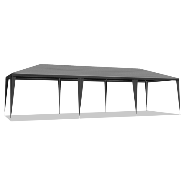 10x30ft Waterproof Outdoor Party Tent with Removable Sidewalls for Events Black