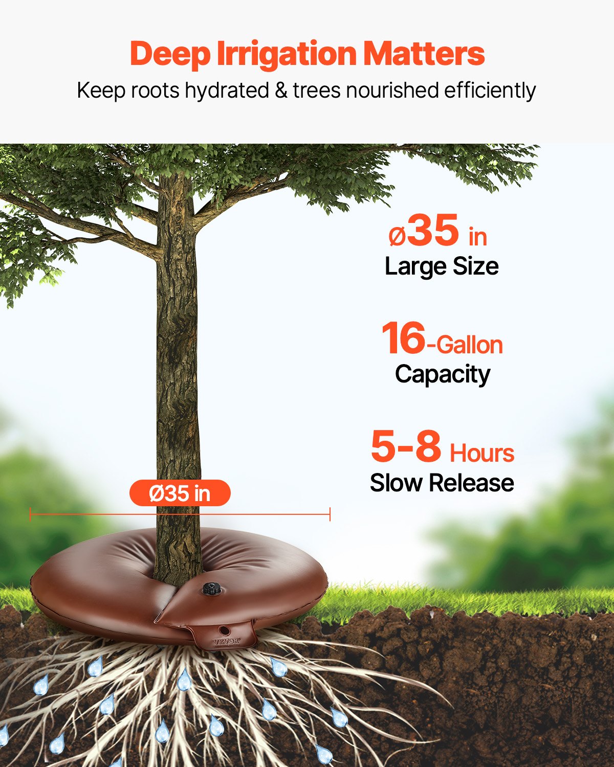 Tree Watering Bags 4 Pack 16 Gallon Slow Release Reusable Drip Irrigation System