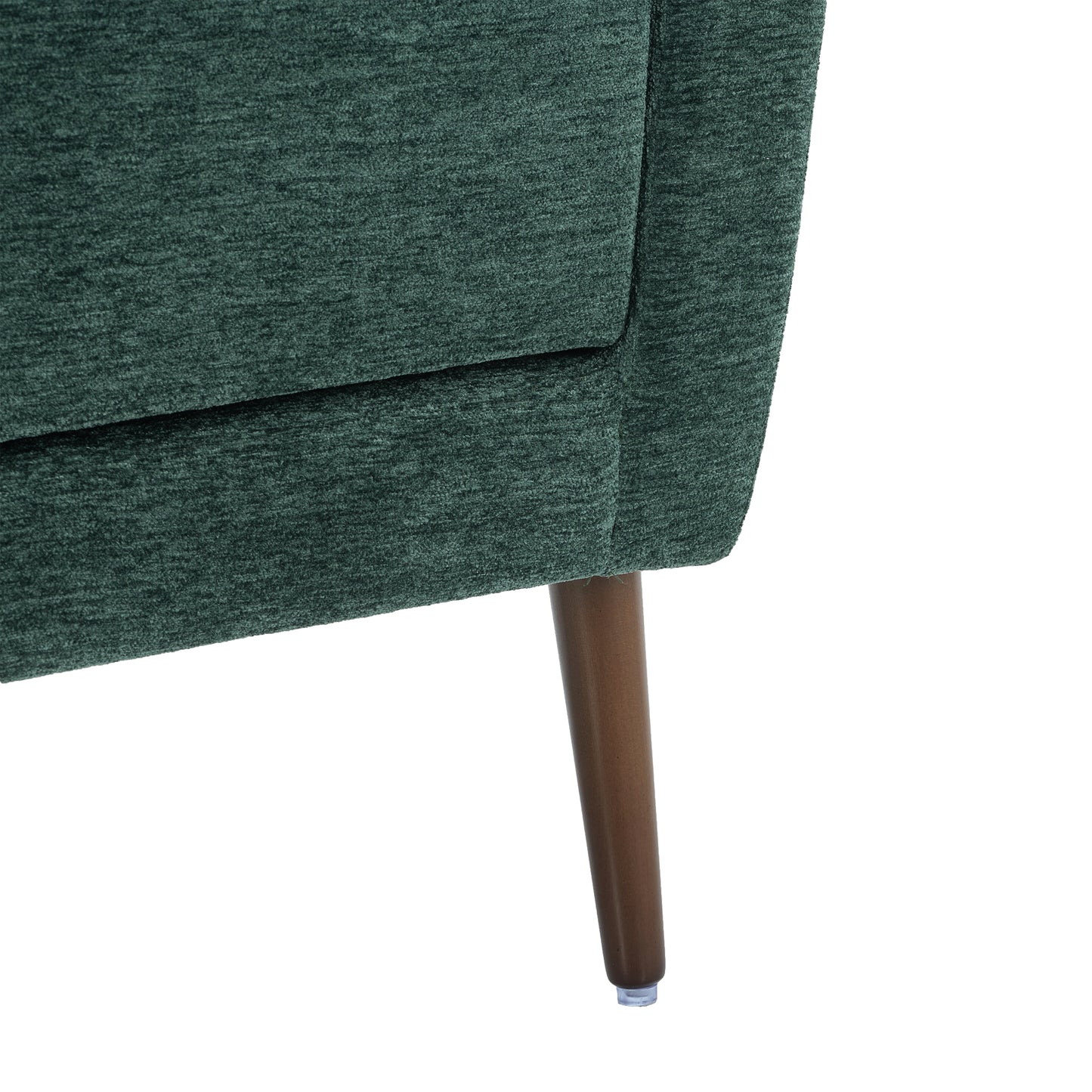 Modern Chenille Accent Chair with Pillow - Blackish Green