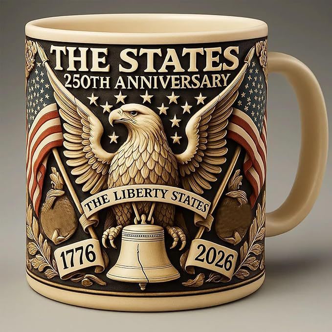 US 250th Anniversary Mug - Flag & Eagle Styles, 11oz Ceramic