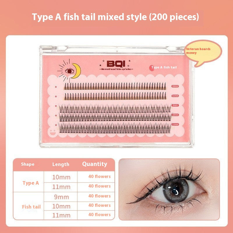 Mermaid Tassel False Eyelashes - Easy to Use 3D Cluster Grafting Curling Style