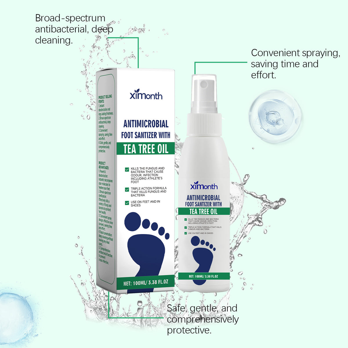 Tea Tree Oil Foot Sanitizer Spray | Antimicrobial & Odor Control