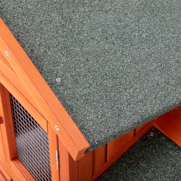 Wooden Rabbit Hutch 61 Inch Multi-Level Pet Cage with Locking Doors