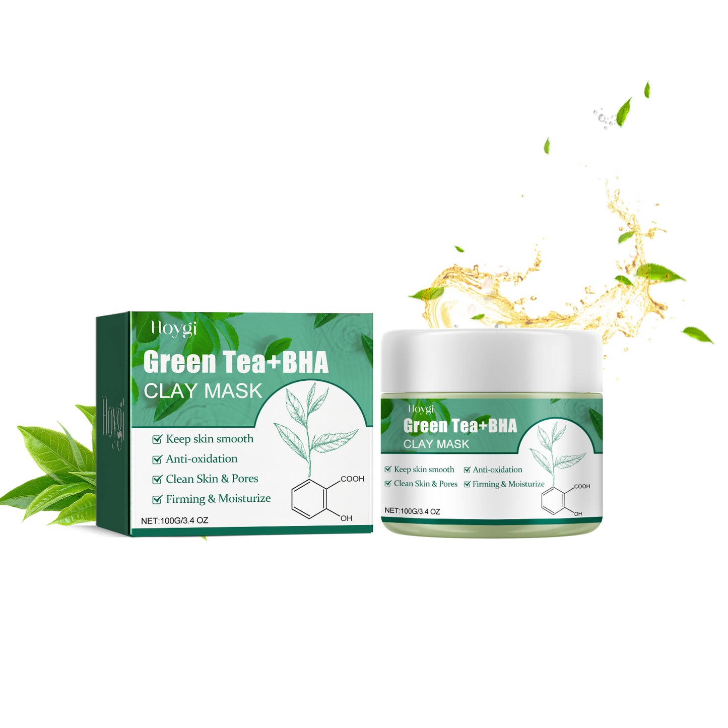 Green Tea Deep Cleansing Mud Mask - Blackhead Removing & Hydrating Facial Care