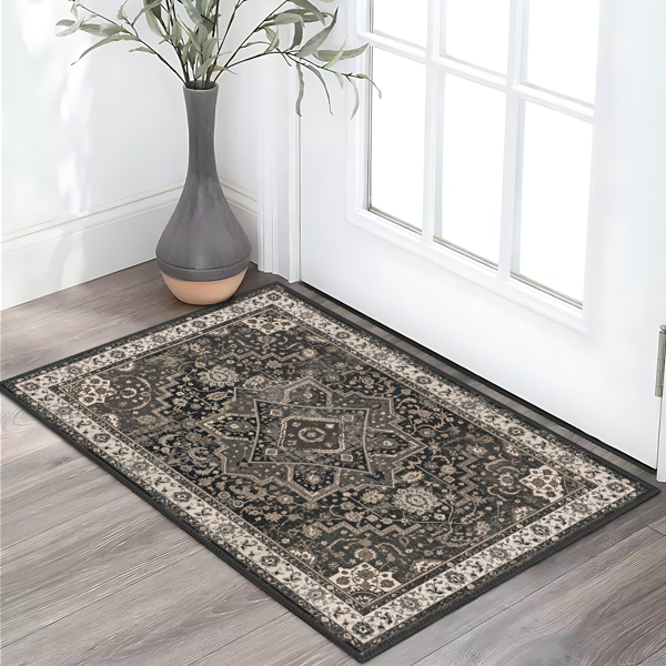 Washable Boho Kitchen Rug Set of 3 - Non-Slip Runner & Mats