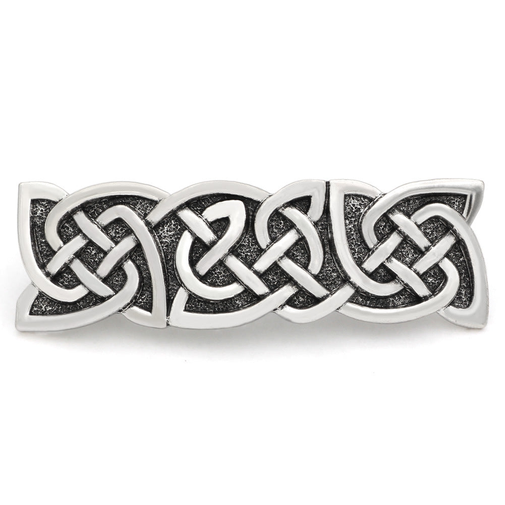 Retro Silver Hairpin - Celtic Barrette