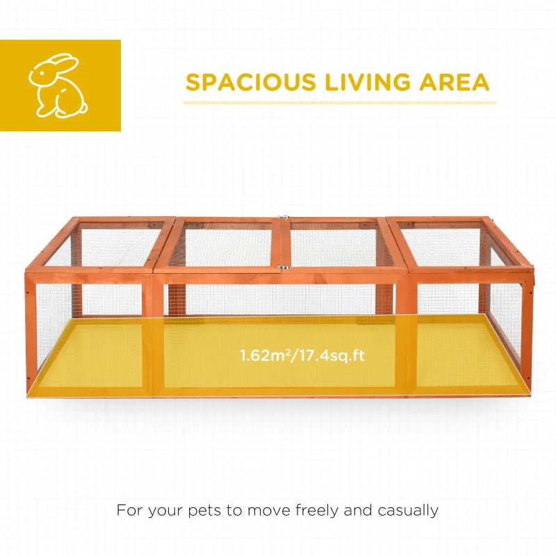 Large Wooden Rabbit Hutch for Small Animals Outdoor Enclosure with Lockable Doors