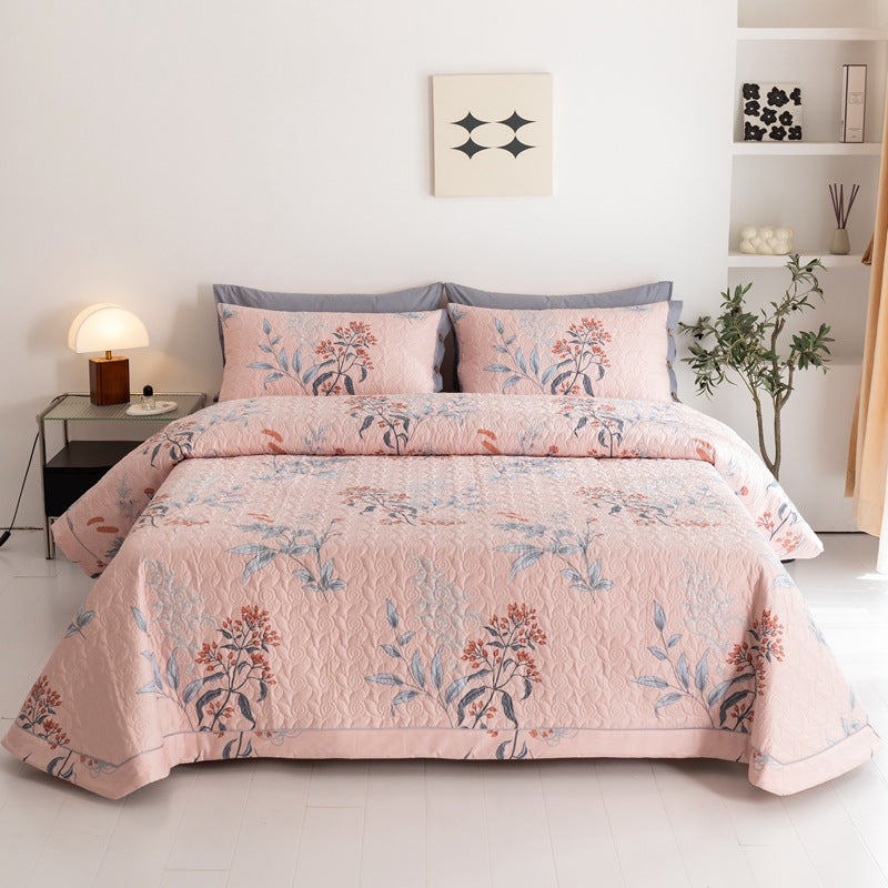 Cotton Quilted Bed Comforter Set - Multiple Sizes & Styles