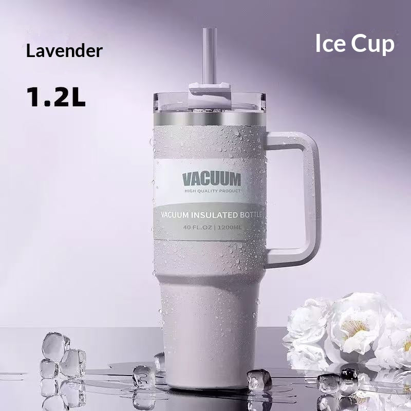 40oz Stainless Steel Iced Coffee Tumbler with Straw – Multiple Colors & 1200ml Capacity