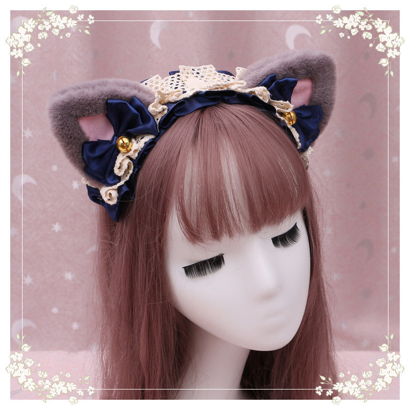 Lolita Cat Ear Headband with Lace - Hair Accessory