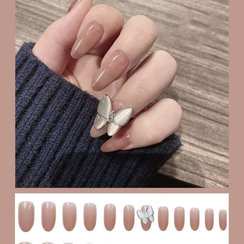 24-Piece False Nails Set - Multiple Colors