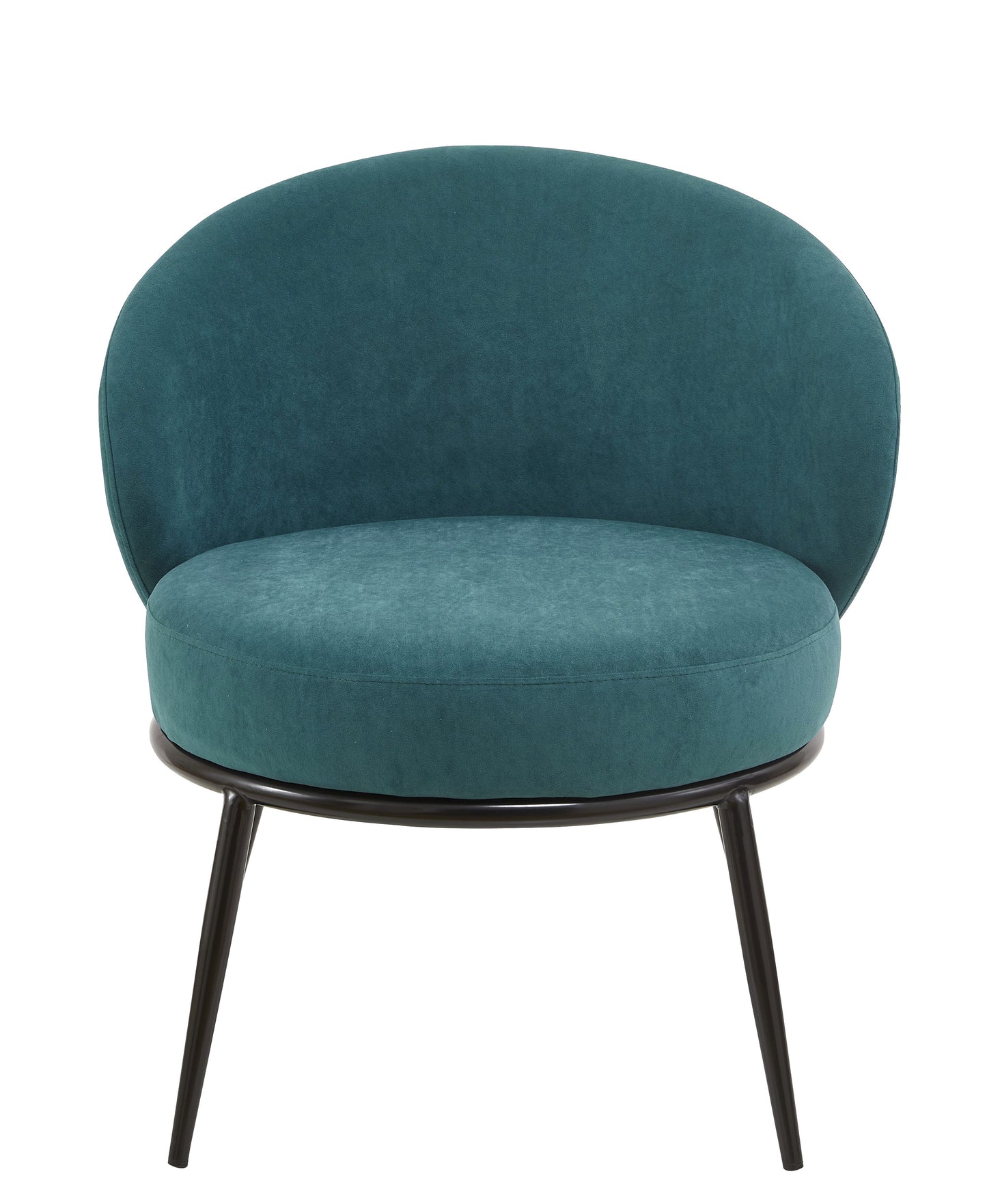 Round Velvet Accent Chair, Mid-Century Modern Upholstered Armchair