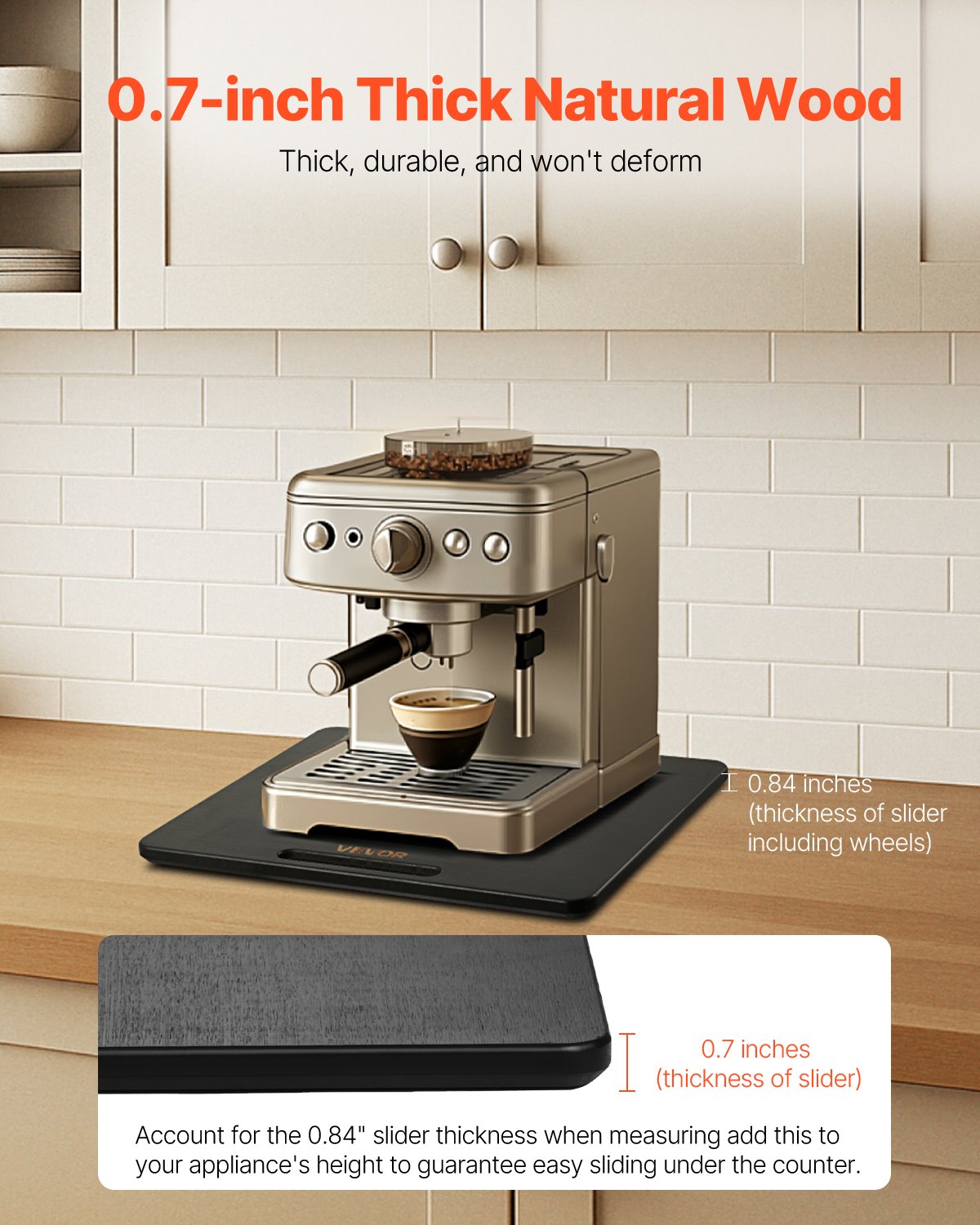Black Appliance Slider 13x16 Inch Sliding Tray for Heavy Kitchen Appliances