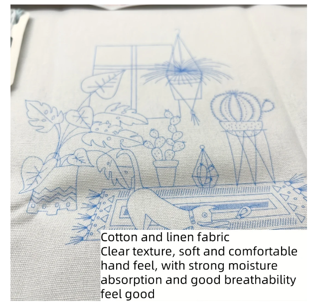 Embroidery Material Kit for Cross-Stitch Crafting - 30x30 Canvas, Cartoon Design