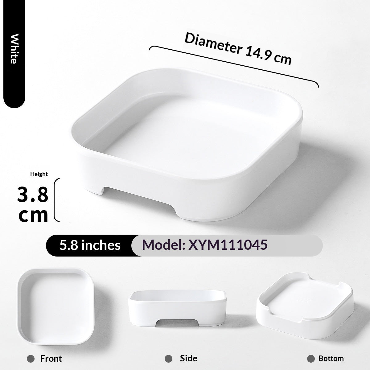 Melamine Fruit Platter and Snack Tray - Minimalist White Dinnerware