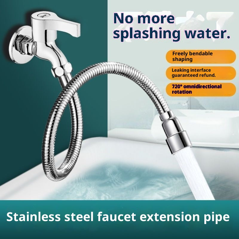 Universal Faucet Extender Water Inlet Pipe Stainless Steel 20cm-50cm