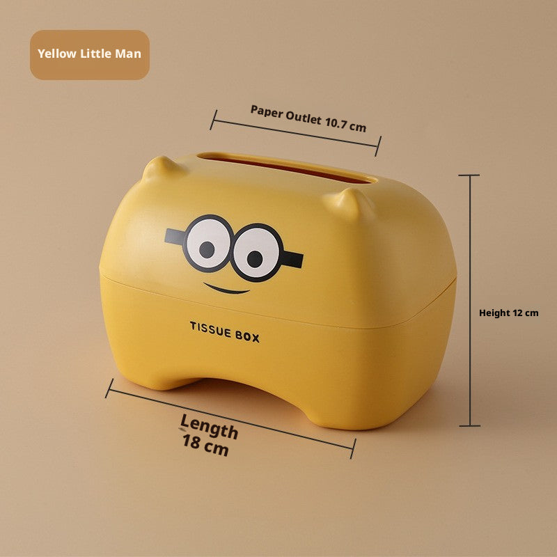 Yellow Cartoon Tissue Box Cover - 18x12x13cm Kitchen Storage