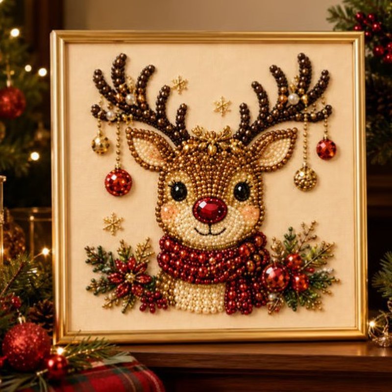 Christmas 5D Diamond Painting DIY Pearl Art Kit - Multiple Sizes & Styles