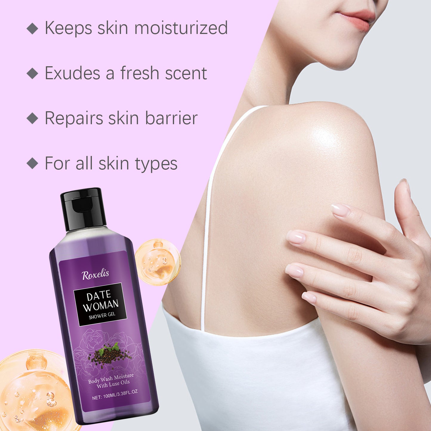 Herbal Jasmine Body Wash - Moisturizing Floral Shower Gel for Soft Skin