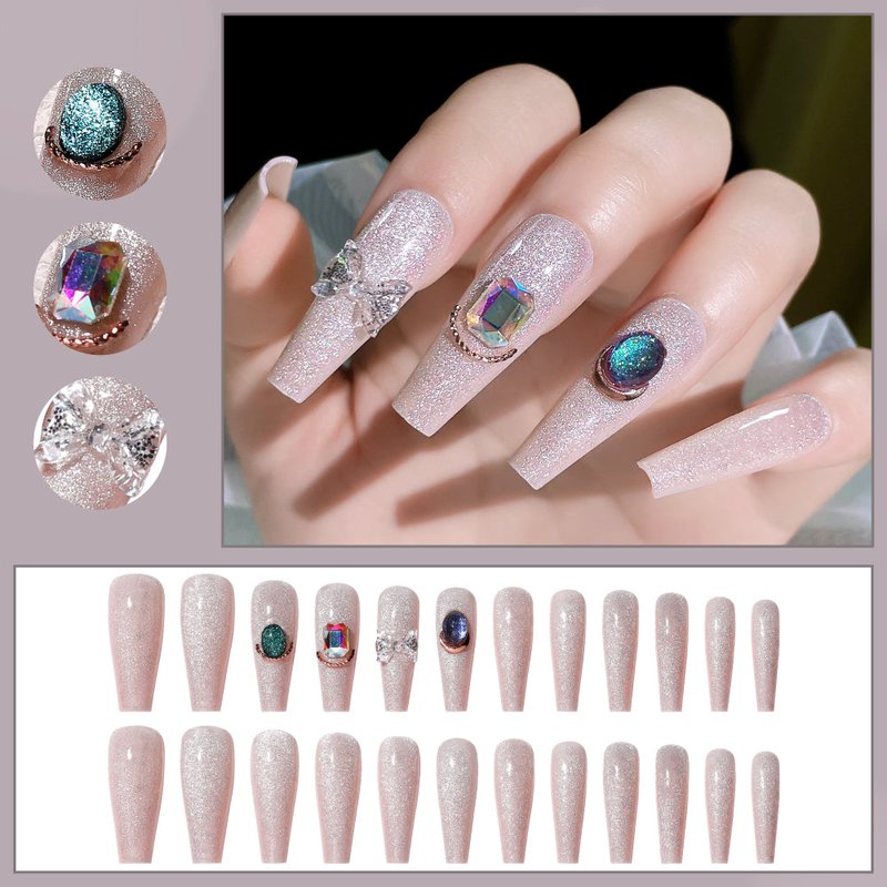 Fake Nail Patches with Jelly Glue - 24 Pieces