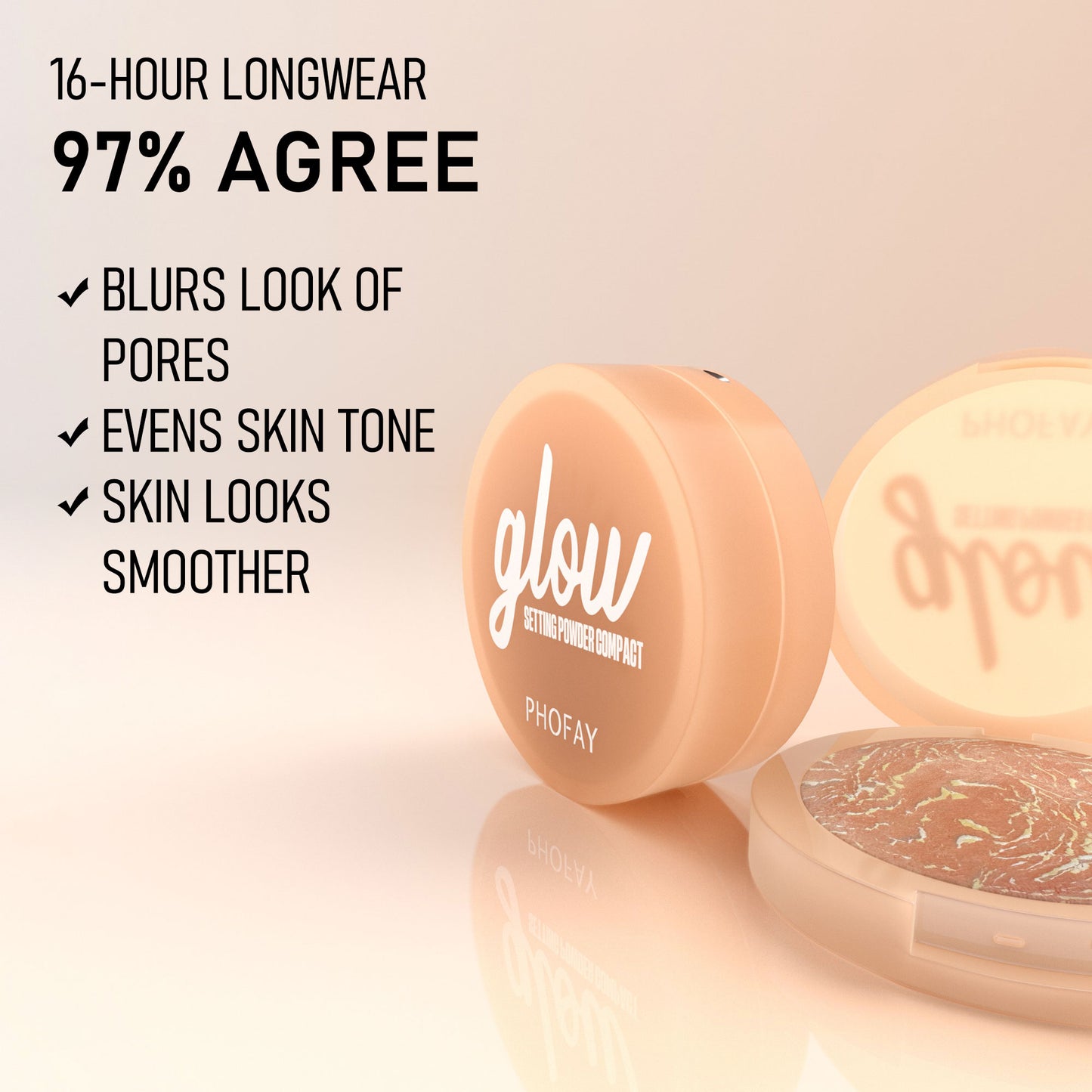 Matte Setting Powder Compact - Oil Control & Brightening Face Makeup