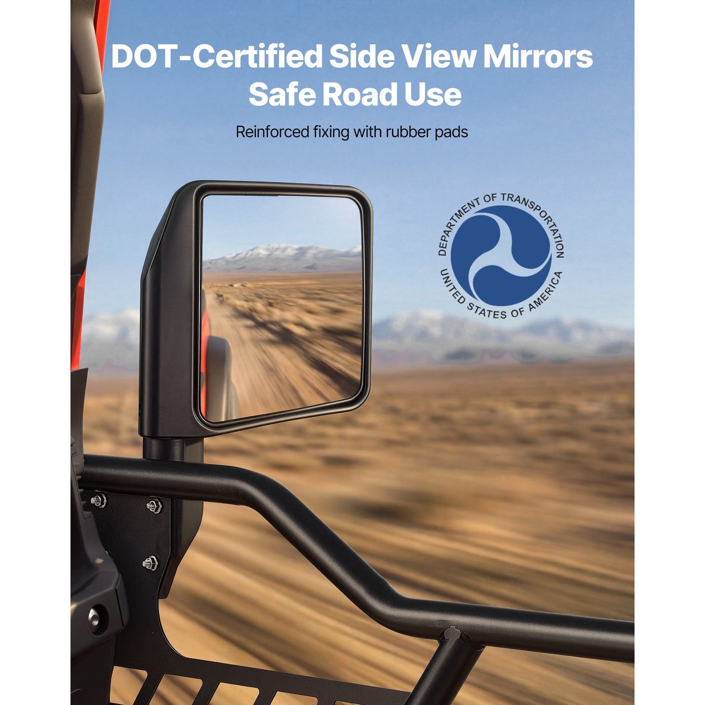 Off-Road Steel Tubular Half Doors for Jeep Wrangler JK JKU 2007-2018 - Front & Rear with DOT Mirrors