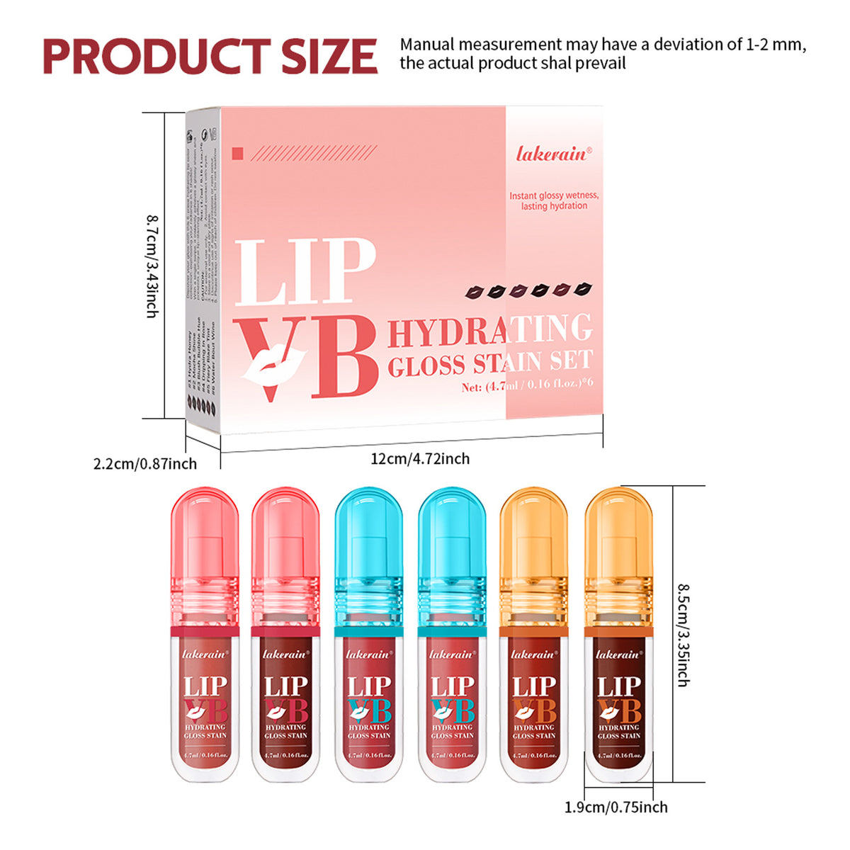 Hydrating Lip Gloss Set - Long-Lasting Moisturizing Lip Color, 6 Shades
