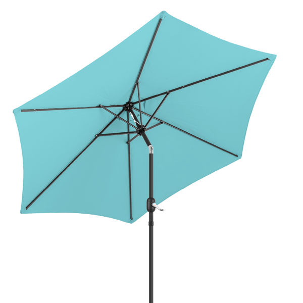 9ft Patio Umbrella - Sky Blue Outdoor Market Umbrella with Tilt & Crank