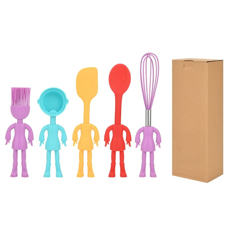 Children's Baking Silicone Tool Set - 5-Piece Kitchen Baking Tools