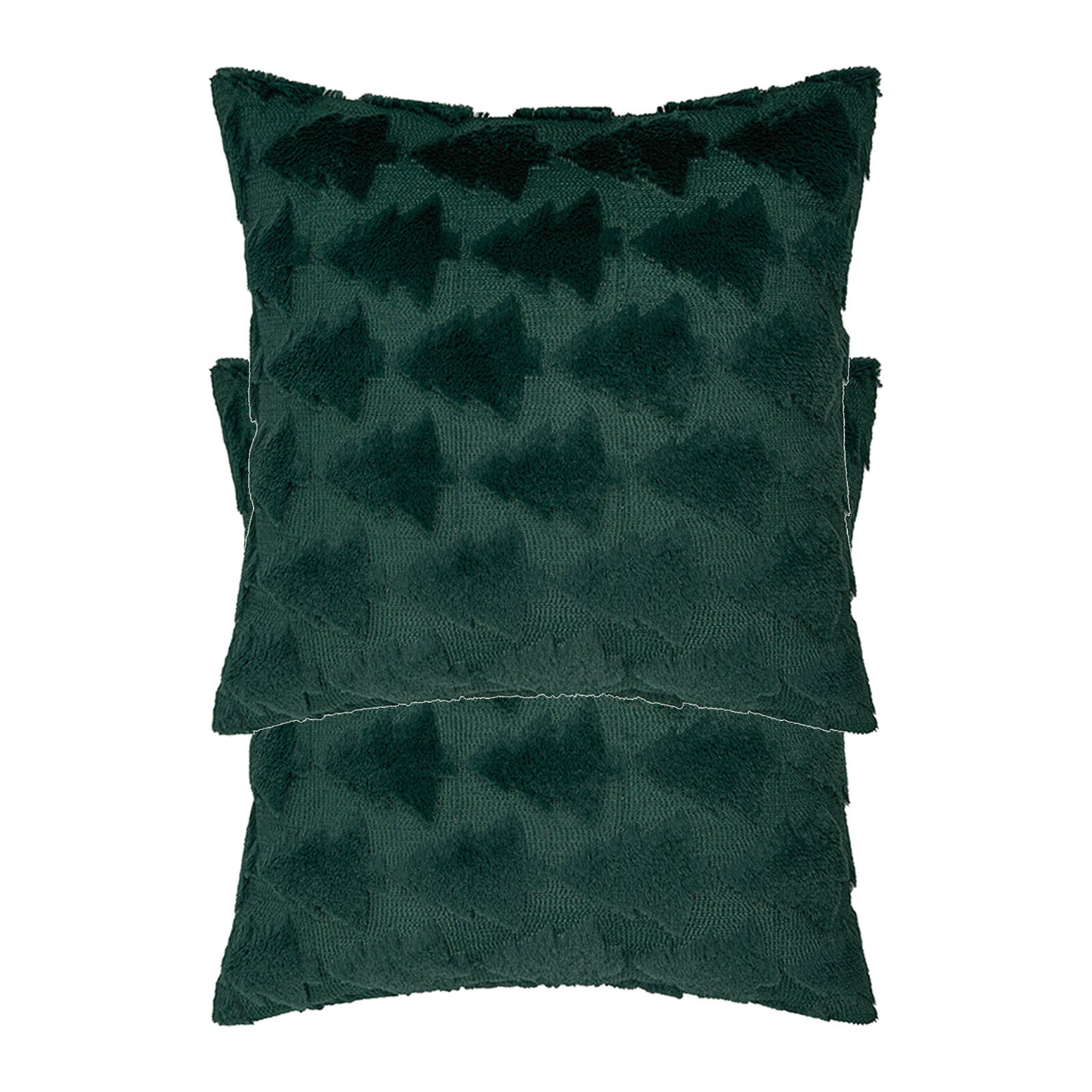 2pcs Xmas Tree Throw Pillow Covers Dark Green Decorative Soft