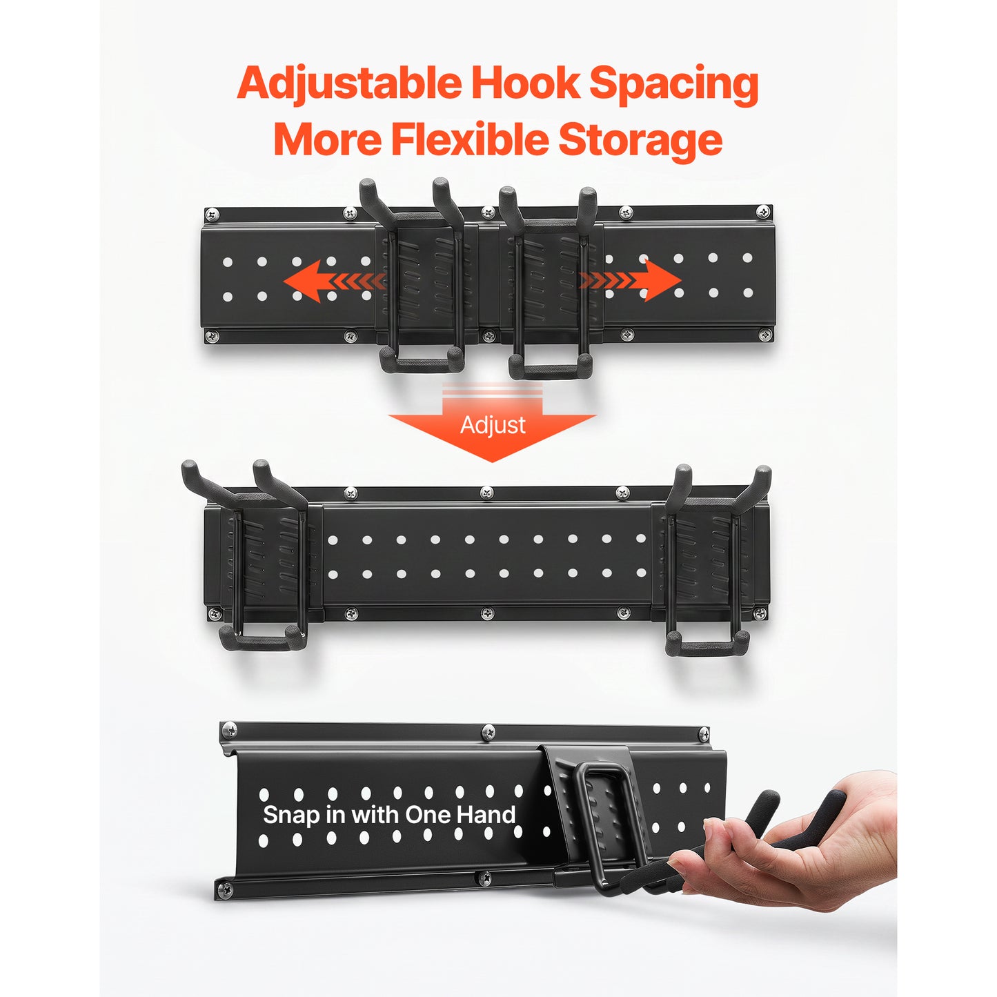 Garage Tool Organizer Wall Mount 49.5 Inch Heavy Duty Rack with Hooks for Garden Tools